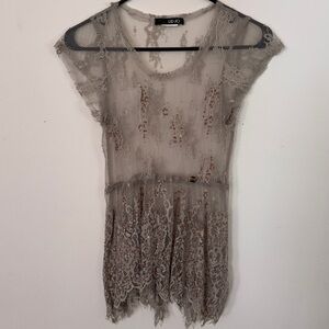 Liu Jo Taupe Lace Women Blouse